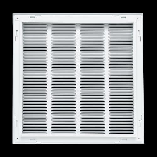 Image of 20 inch X 20 inch Steel Return Air Filter Grille by HANDUA | Removable Face Door HVAC Duct Cover Grill for 1-inch Filter, White | Outer Dimensions: 22.5 inchW X 22.5 inchH