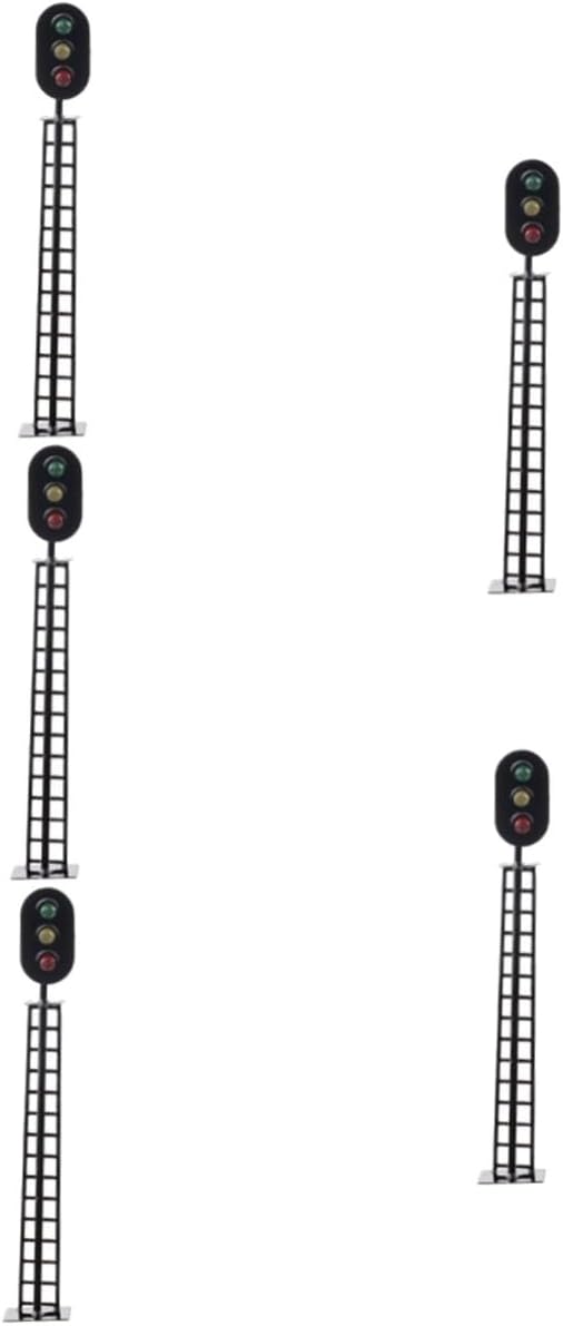 TEHAUX 5pcs Train Enthusiast Miniature Traffic Signal Light Model for Layouts Micro Landscape Lamp Signal Light Model
