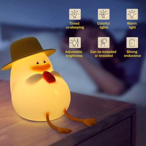 Lámpara de mesa de noche con forma de pato amarillo miniatura 6