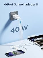 USB C Ladegerät, 40W 4-Port USB ladegerät Mehrfach Schnellladegerät PD 3.0 – Ansicht 2