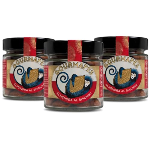 Pack Almendras Gourmet | 3x Almendra al Shichimi Picante (90gr) | Sin gluten | Sin lactosa | Apto para Veganos | Origen España