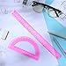 Zonon 2 Pack 12'' Plastic Ruler and 6'' Plastic Protractor Set Clear Ruler Protractor Set Math Geometry Supplies for School Classroom Home Office Drawing(Pink)