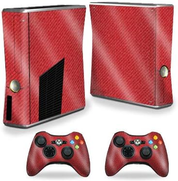 MightySkins Glossy Glitter Skin for Xbox 360 S Console - Red Carbon Fiber | Protective, Durable High-Gloss Glitter Finish | Easy to Apply, Remove, and Change Styles | Made in The USA image 3