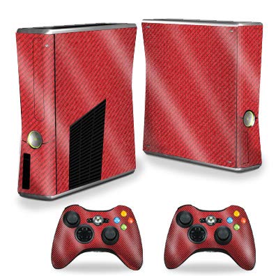 Mightyskins Glossy Glitter Skin For Xbox 360 S Console - Red Carbon Fiber | Protective, Durable High-Gloss Glitter Finish | Easy To Apply, Remove, And Change Styles | Made In The Usa #TOP6