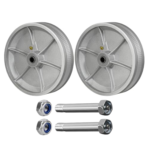 Image of 8 Inch V-Groove Steel Wheel, 7 /8 inch Wide 90 Groove Fits 1 inch Angle Iron Track, Heavy Duty Industrial Track Wheel with Relief Groove, High Load Capacity(2 Pack)