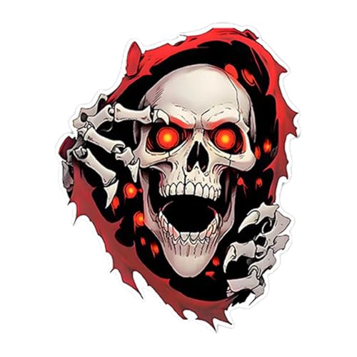 Tuxxjzm Autocollant tête de mort pour fenêtre de voiture, tête de squelette - Autocollant tête de mort de voiture avec motif drapeau américain pour...