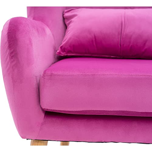 Critter Sitters Teen Chair Wingback Accent Chair With Lumbar Pillow, Faux Velvet With Wooden Legs #TOP7