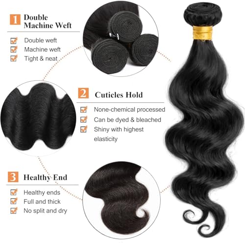 Extensiones de pelo natural brasileño Body Wave de 20, 22 y 24 pulgadas 2