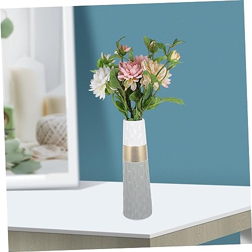 Vase en céramique bicolore moderne pour composition de fleur de bureau