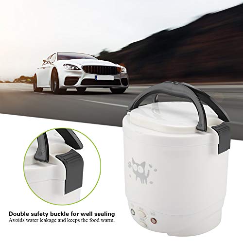 Image of Small Rice Cooker,12v Portable Travel Rice Cooker For Car, Cooking Heating and Keeping Warm Function, Can be Used As a Electric Lunch Box(White)