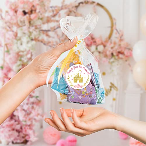 Japbor 240Pcs Little Princess Thank You Stickers, Glitter Gold Crown Baby Shower Sticker Labels For Girls, Pink Floral Birthday Party Favors Envelope Seals & Goodie Bags Decorations (2 Inch) #TOP6