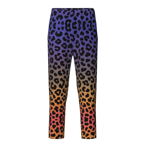 Pajama Pants Pajama Bottoms with Elastic Waistband Sleepwear Lounge PantsGradient Leopard Skin