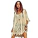 Bestpriceam® Vintage Hippie Boho People Embroidered Floral Lace Crochet Mini Dress (S, Black)
