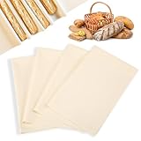 ARKBAODAN 4PCS Bakers couche for Dough 17' x 29' Linen Cloth Tea Towels for Baking sourdough Used for Pastry Cloth, Baguette, Bread, Italian bun (4, 17' x 29')