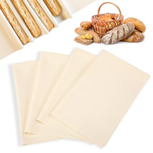 ARKBAODAN 4PCS Linen Dough Banneton Cloths 17" x 29
