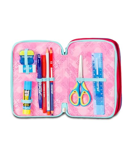 Seven Astuccio Scuola 3 Zip, Violet, Shadefull Girl, Portapenne Triplo Scomparto Completo Di Penne, Matite, Colori, Accessori Zaino, Elementari, Medie, Superiori, Ragazzo Ragazza - 3