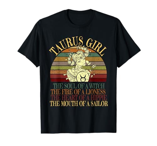 Taurus Girl Zodiac Sign April & May Birthday Gift Women Camiseta