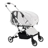 4 Wheels Folding Pet Stroller,Lightweight Breathable Travel with Detachable for Medium Small Dogs Cats(Transparent)
