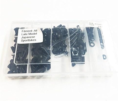 Miniatura 8 de XKH - Kit de tornillos y tornillos para carenado de motocicleta compatible con Kawasaki Ninja 250R 300 650 ZX10R negro B00YB3Y2SS