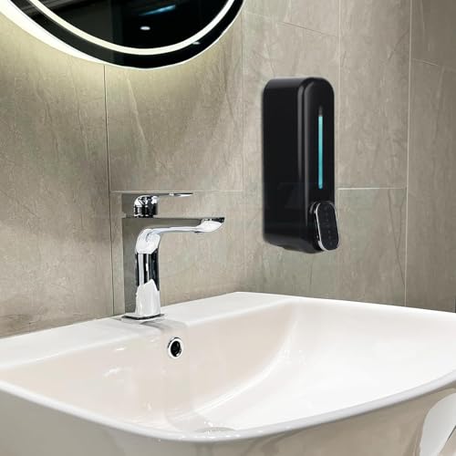 Image of Liquid Soap Dispenser Wall Mounted for Bathroom & Wash Basin | Handwash Bottle Holder, Shampoo & Sanitizer Dispenser for Kitchen, Toilet & Shower Use (Pearl Black) (350ML)