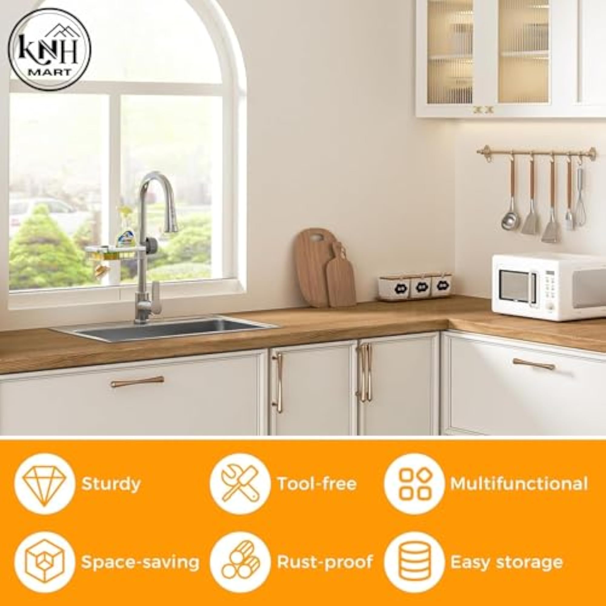 Kitchen Sink Sponge Holder Over Faucet Caddy