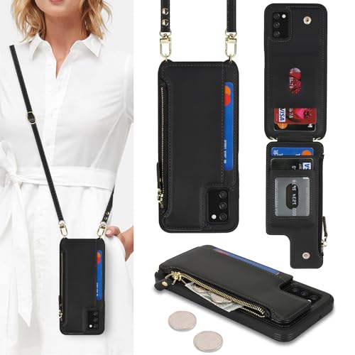 Étui en cuir pour Samsung Galaxy A03S avec finitions soignées et porte-cartes