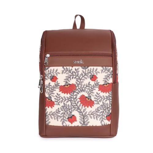 Image of ZOUK Amalia Unisex Vegan Leather Laptop Backpack (Large) | Stylish Office & Travel Backpack for Men & Women | Fits 15-inch Laptop |