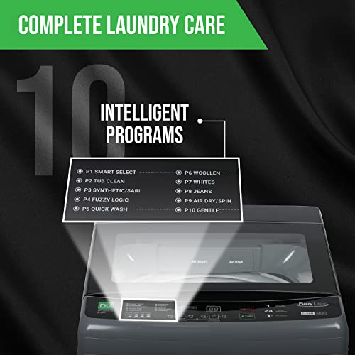 Image of NU 8 Kg Fully Automatic Top Load Washing Machine with Soft Close Premium Toughened Glass Lid (Inox Grey)