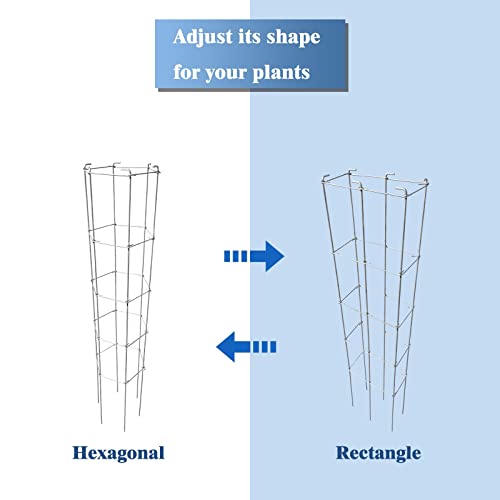 Mtb Garden Galvanized Hexagon Folding Tomato Cage Climbing Plant Support Tower Vegetable Stake Trellis 46 Inch Height 3Pack #TOP2