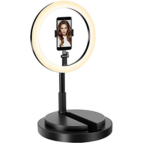 LED Ringlicht Mit Stativ, OUTAD 11,4 Selfie Ringleuchte Stativ mit Fernbedienung Faltbar Ring Light 3 Farbe und 10 Helligkeitsstufen 3500-6000K für Live-Streaming,YouTube,TikTok,Video,Selfie
