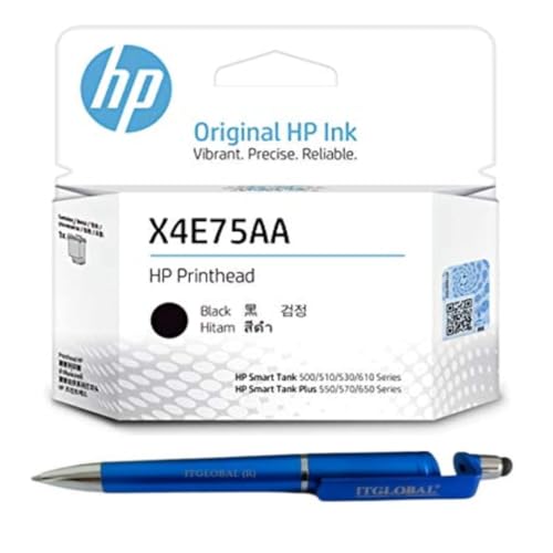 Image of Value Pack Combo OG X4E75A Black Printhead for HP 200 500 610 650 660 670 700 6000 7000 7300 & 7600 Series Printer with 3in1 Multi-Function Mobile Stand, Stylus, Rotating Ballpoint Pen