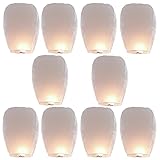 Lanterns to Release in Sky Memorial, 20 Pack White, Chinese Lanterns Easy to Use, Paper Flying Lantern are Biodegradable, Sky Lanterns were The Highlight of Party! Wish Lanterns for Memory of Family.