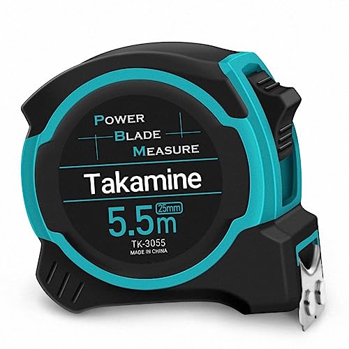 Takamine Professional Tape Measure With Magnetic Hook, Self-Lock,5.5M Power Blade Measure,Retractable Measuring Tape,Easy To Read For Craftman,Engineers #TOP24