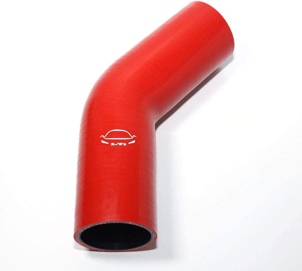 4-Ply Reinforced 45 Degree 3" ID Elbow Silicone Hose Coupler for Turbo/Intercooler/Piping (RED 3'')
