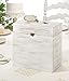 Lillian Rose White Rustic Country Wooden Wedding Card Box, 10 x 10 x 5.25