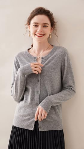 Round Neck Buttoned Wool Sweater，Zipper Cardigan Cashmere Tops，Autumn and Winter Shopping Casual Sweater4