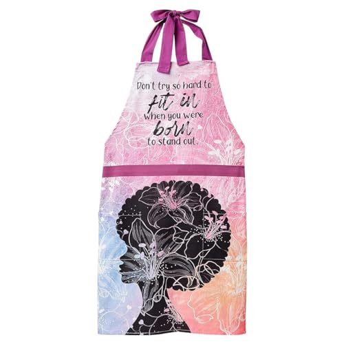 African American Expressions - Mothers Day Gifts for Mom, Kitchen Apron, Born to Stand Out, 36 x 26 Inch, KA-01 Matching mitt/pot holder SOLD SEPARATELY