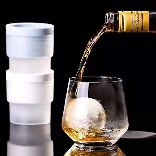 Stackable Circular Ice Hockey Mold, Whiskey Ice Mold, Round Silicone Ice Cube Molds, Large Ice Balls Maker With Lid, Easy Release Sphere Ice Mold For Cocktails, Drink, Tea, Coffee,Whiskey Stackable Ci #TOP4