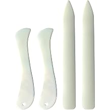 4 Pieces Plastic Bone Folder Paper Folders Set for Scoring, Folding, Polishing, Bookbinding, Leather Crafts, Origami Tools for Card Making, Quilting, Leather Crafts
