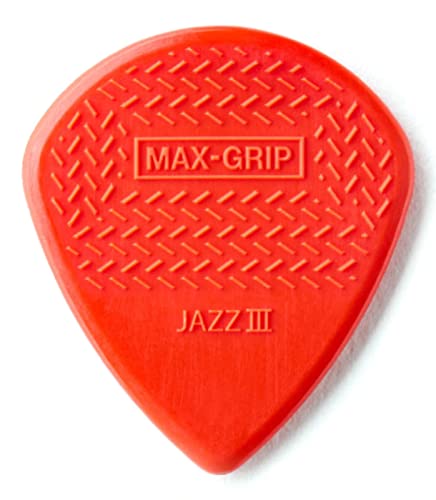 Dunlop médiators Nylon Max Grip Jazz III Player’s Pack, rouge, 1.38 mm (6 pièces) - Les Beatles, Paul McCartney, John Lennon, RIngo Starr, George Harrison Dunlop médiators Nylon Max Grip Jazz III Player's Pack, rouge, 1.38 mm (6 pièces)