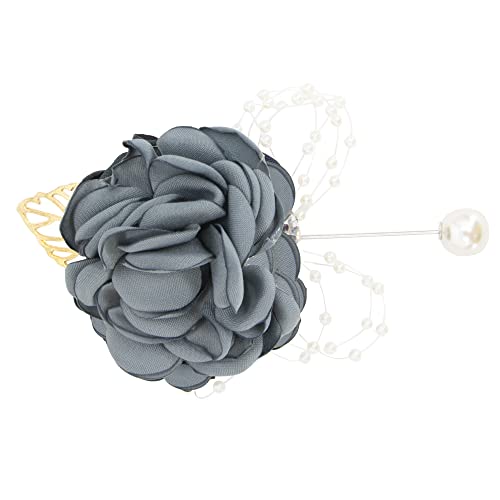 Time to Sparkle 9 * 7cm Rose Wrist Corsage Wristlet for Women Band Bracelet for Wedding Bride Bridesmaid Prom Party Decoration Grayish Blue - Image 2