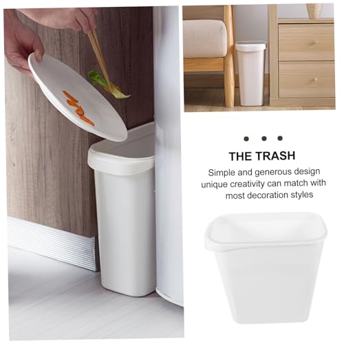 Poubelle rectangulaire 5l design moderne fonctionnel blanc - 5