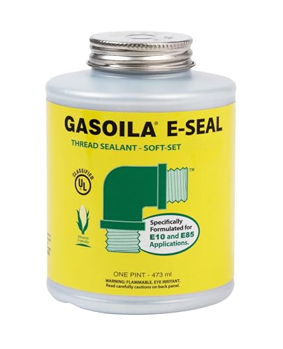Gasoila E-Seal Pipe Thread Sealant with PTFE Paste, Non Toxic, -100 to 600 Degree F, 1 Pint Brush