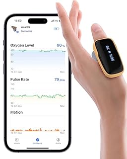 Ossimetro indossabile in tempo reale WearO2, Monitor di saturazione dell'ossigeno Bluetooth con allarme a vibrazione, rapporto SPO2 e frequenza cardiaca gratuiti