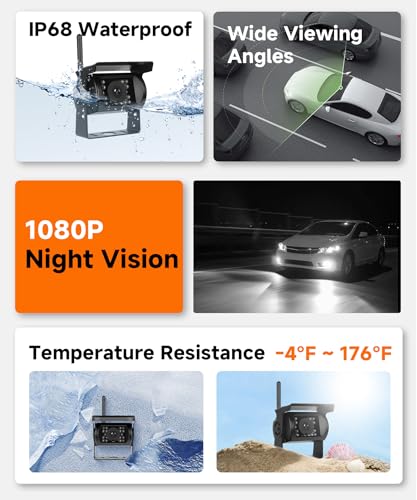 Image of 7 inch Touch Key Wireless Backup Camera System Plug & Play