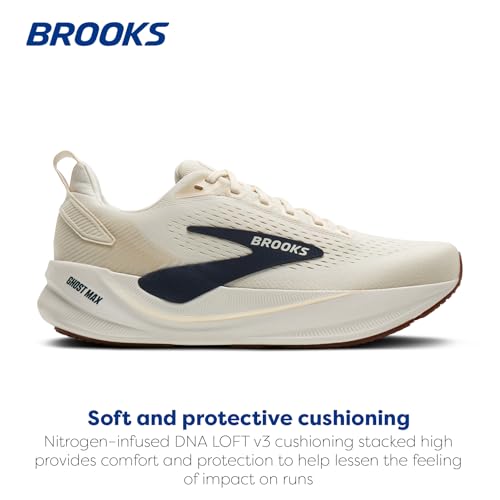 Brooks Men’s Ghost Max 4 Neutral Running & Walking Shoe - Arctic Wolf/Navy/Coconut - 8.5 Medium - image 2