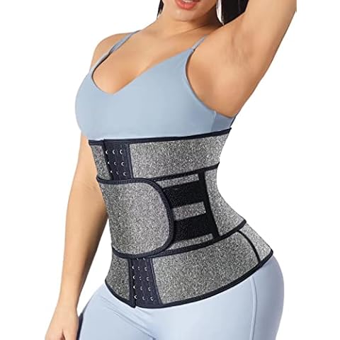 TELALEO Neoprene Waist Trainer for Women - Slimming Body Shaper - Hot Waist Trimmer Cincher Sweat Belt - Tummy Control Corset Girdle Gray 3X-Large/02 Cover