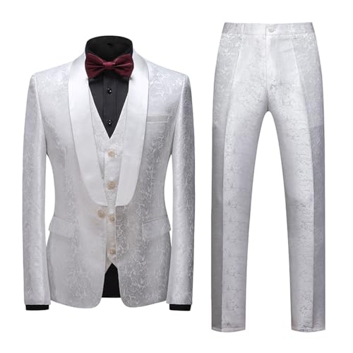 Costume Homme 3 pièces Mariage Premium avec Broderie Smoking Élégant