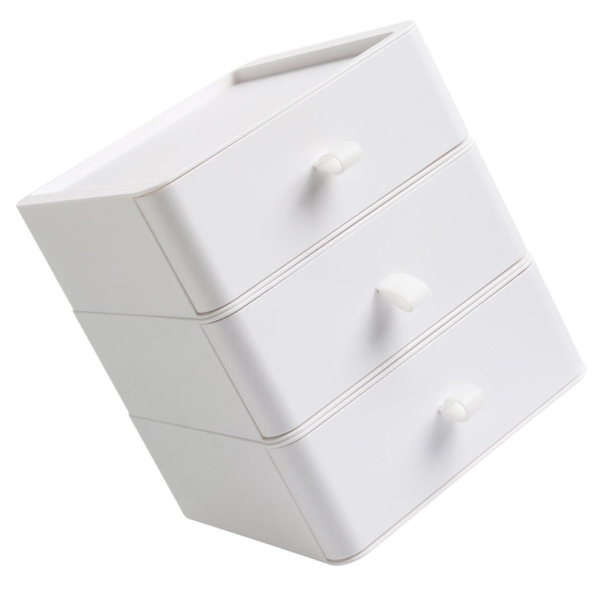 MAGICLULU Cassettiera da Scrivania in Plastica Bianca a Tre Cassetti
