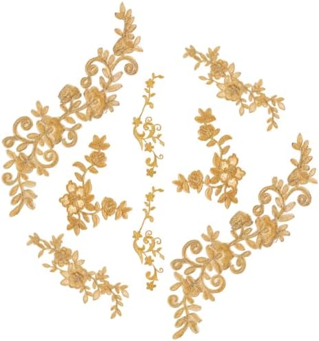 Appliques Broderie Dentelle 8 Appliques Fleurs En Dentelle Dorée